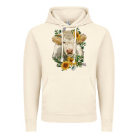 Vintage Artic charolais cattle with sunflowers Vintage Hoodie - RanaPortraitStore
