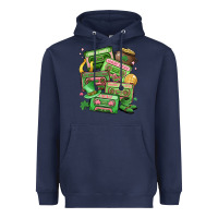 Navy st patrick's day cassette tapes Heavyweight Hoodie - MaliasSmallBusiness
