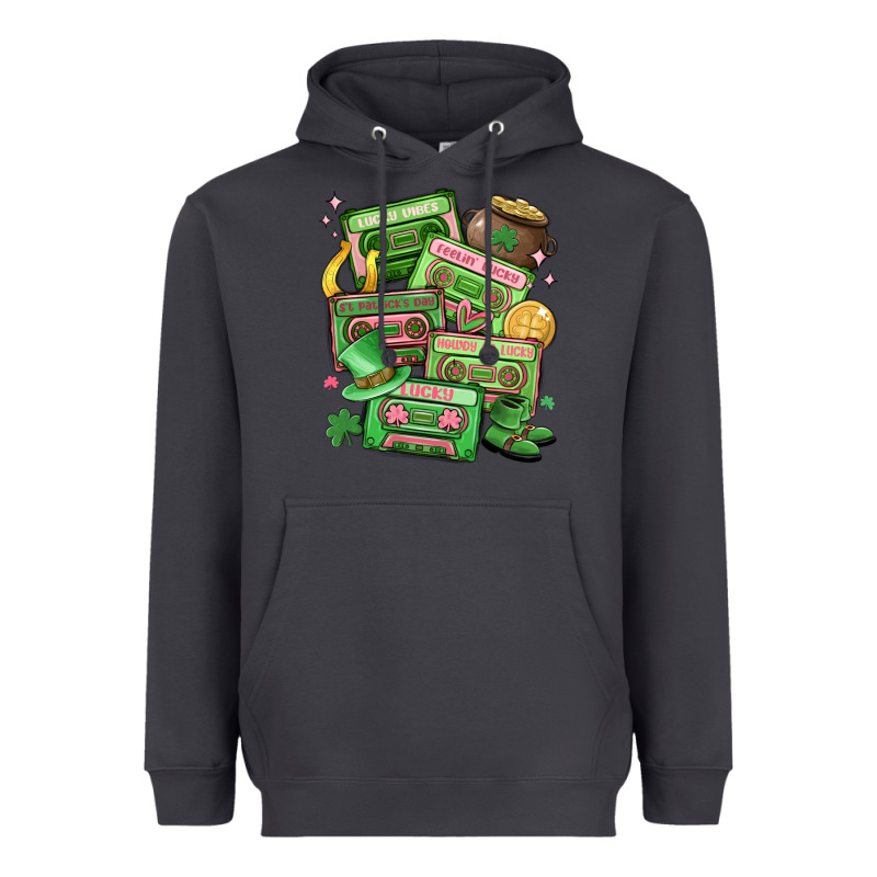 St Patrick's Day Cassette Tapes Heavyweight Hoodie by MaliasSmallBusiness | Teevron
