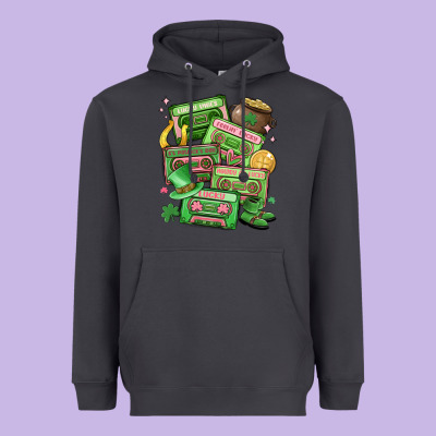 St Patrick's Day Cassette Tapes Heavyweight Hoodie Designed By Maliassmallbusiness