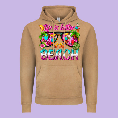 Life Is Better At The Beach Vintage Hoodie Designed By Texasbilliewilder