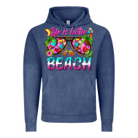 Vintage Denim life is better at the beach Vintage Hoodie - texasbilliewilder