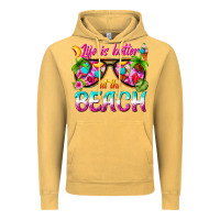Vintage Mustard life is better at the beach Vintage Hoodie - texasbilliewilder