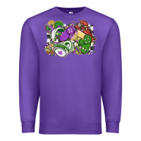 Purple gamer mardi gras game controller Premium Sweatshirt - MaliasSmallBusiness