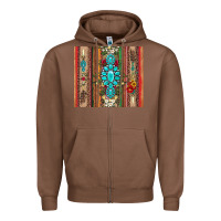 Chestnut gemstone flowers arrow with leopards and serape Zipper Hoodie - Artiststas