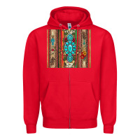 Red gemstone flowers arrow with leopards and serape Zipper Hoodie - Artiststas