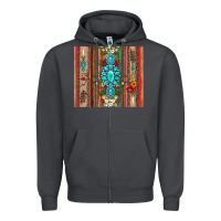 Smoke gemstone flowers arrow with leopards and serape Zipper Hoodie - Artiststas