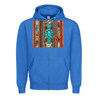 True Royal gemstone flowers arrow with leopards and serape Zipper Hoodie - Artiststas