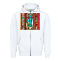 White gemstone flowers arrow with leopards and serape Zipper Hoodie - Artiststas