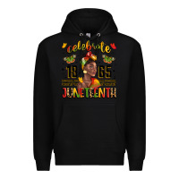 Black celebrate 1865 juneteenth with black woman Premium Hoodie - LillyAllenDesigns