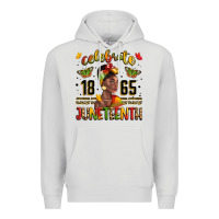 Dove Grey celebrate 1865 juneteenth with black woman Premium Hoodie - LillyAllenDesigns