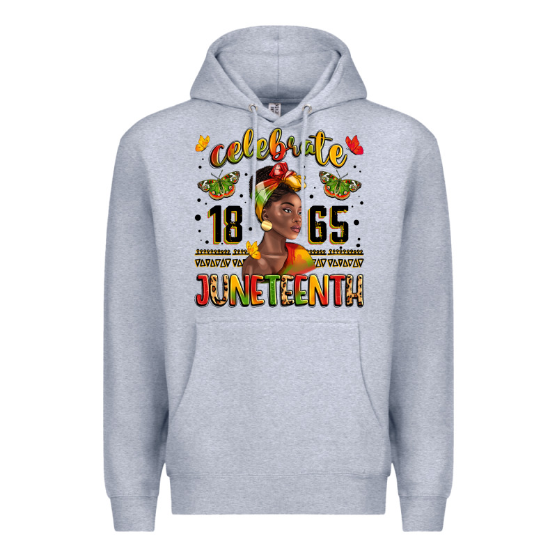 Celebrate 1865 Juneteenth With Black Woman Premium Hoodie by LillyAllenDesigns | Teevron