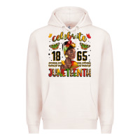 Pale Pink celebrate 1865 juneteenth with black woman Premium Hoodie - LillyAllenDesigns
