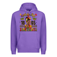 Purple celebrate 1865 juneteenth with black woman Premium Hoodie - LillyAllenDesigns
