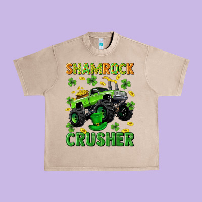 St Patricks Shamrock Crusher Urban Heavy Tee Designed By Neo Western