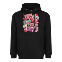 Black valentines day cassette tapes Heavyweight Hoodie - MaliasSmallBusiness