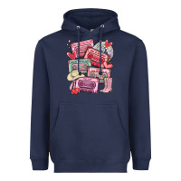 Navy valentines day cassette tapes Heavyweight Hoodie - MaliasSmallBusiness