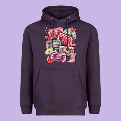Valentines Day Cassette Tapes Heavyweight Hoodie Designed By Maliassmallbusiness