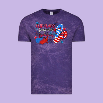 Flip Flops Fireworks & Freedom 4th Of July Vintage Tee Designed By Cowgirlartshop