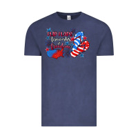 Vintage Denim Flip flops fireworks & freedom 4th of july Vintage Tee - CowGirlArtShop