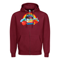 Burgundy back to school hello pre k Zipper Hoodie - AdoDesignShop