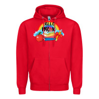Red back to school hello pre k Zipper Hoodie - AdoDesignShop