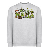 Heather Grey army mama Heavyweight Sweatshirt - Zillion Design Studio
