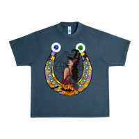 Midnight Navy Halloween Horseshoe Urban Heavy Tee - CowhideDigitalArt