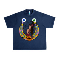 Navy Halloween Horseshoe Urban Heavy Tee - CowhideDigitalArt