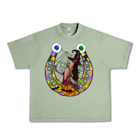 Oil Green Halloween Horseshoe Urban Heavy Tee - CowhideDigitalArt