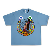 Pebble Blue Halloween Horseshoe Urban Heavy Tee - CowhideDigitalArt