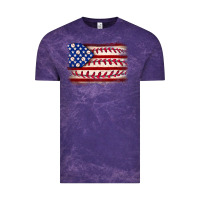 Cloud Purple Baseball American flag Vintage Tee - Neo Western