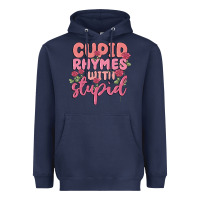 Navy cupid rhymes with stupid Heavyweight Hoodie - MaliasSmallBusiness