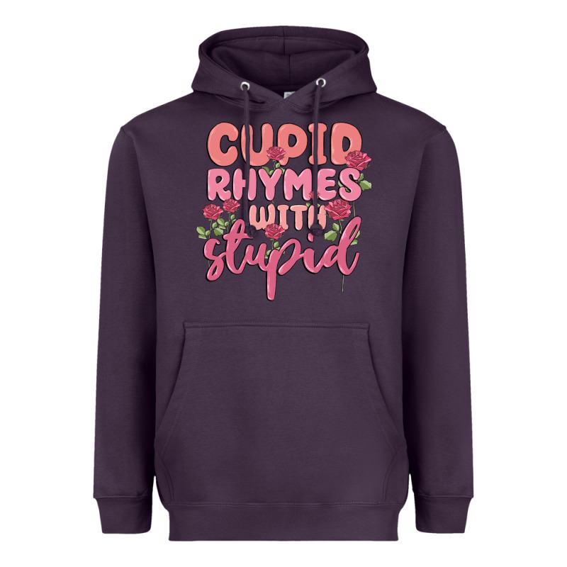 Cupid Rhymes With Stupid Heavyweight Hoodie by MaliasSmallBusiness | Teevron