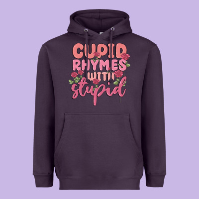 Cupid Rhymes With Stupid Heavyweight Hoodie Designed By Maliassmallbusiness