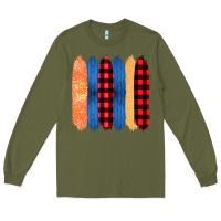 Army Green Western Farm Life Pattern Brush Stroke Long Sleeve Tee - Bettercallsaul