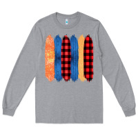 Heather Grey Western Farm Life Pattern Brush Stroke Long Sleeve Tee - Bettercallsaul
