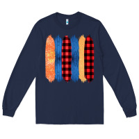 Navy Western Farm Life Pattern Brush Stroke Long Sleeve Tee - Bettercallsaul