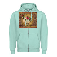Seafoam bull skull flowers glitter and leopard Zipper Hoodie - Artiststas
