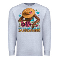 Heather Grey hello sunshine Premium Sweatshirt - NancyCooperArtShop