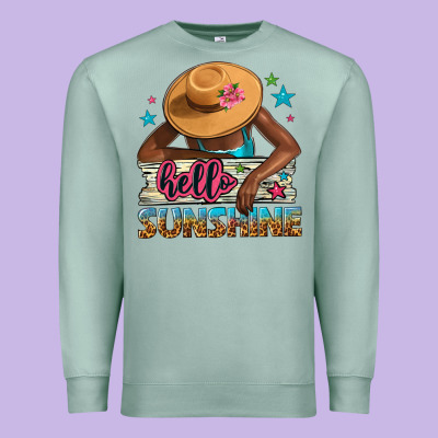 Hello Sunshine Premium Sweatshirt Designed By Nancycooperartshop