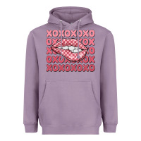 Lavender xoxo checker lips Heavyweight Hoodie - MaliasSmallBusiness