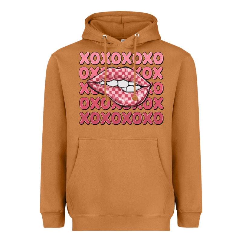 Xoxo Checker Lips Heavyweight Hoodie by MaliasSmallBusiness | Teevron