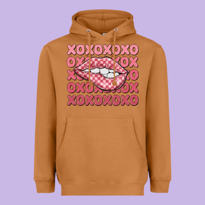 Xoxo Checker Lips Heavyweight Hoodie Designed By Maliassmallbusiness