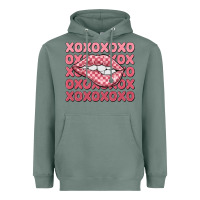 Sage xoxo checker lips Heavyweight Hoodie - MaliasSmallBusiness