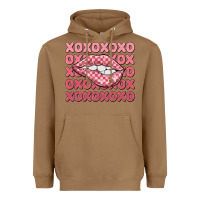 Toasted Coconut xoxo checker lips Heavyweight Hoodie - MaliasSmallBusiness