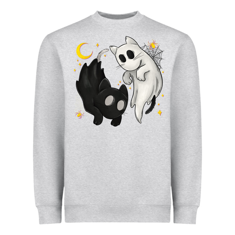 Ghost Cats With Balance Halloween Heavyweight Sweatshirt by texasbilliewilder | Teevron