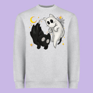 Ghost Cats With Balance Halloween Heavyweight Sweatshirt Designed By Texasbilliewilder