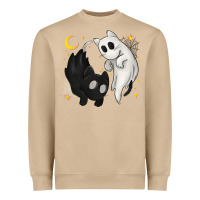 Mushroom Ghost Cats with Balance Halloween Heavyweight Sweatshirt - texasbilliewilder
