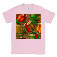 Bubblegum Pink christmas gift box seamless pattern Classic Tee - BundleAndBundleShop